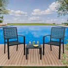 3 Piece Patio Bistro Set Iron Outdoor Table And Chairs Set Of 2 Furniture Set