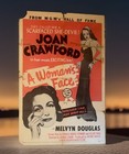 Vtg 1954    a Woman   s Face    Litho Movie Poster Joan Crawford Rare     very Worn  