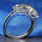 3 50 Ctw Round Diamond Three Stone Engagement Ring 14k White Gold Finish Size 7