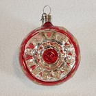 Antique Czech Hand Blown Mercury Glass Indent Christmas Ornament Stars Red Mica
