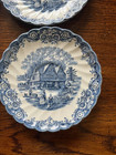 Heritage Hall  Blue Saucer Plates Johnson Brothers Ironstone 5 1 2  Set 4