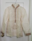 Barong Tagalog Classic Filipino Formal L s Pullover Dress Shirt Men s Size L New