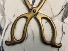 Antique Victorian English Solid Brass Fireplace Coal Scissor Tongs Claw Tool