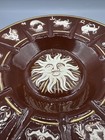 Vintage Astrological Sign Ceramic Ashtray Zodiac Sun Celestial Brown Gold 10 5 