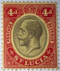 Travelstamps  1913 St  Lucia Stamps Sc  73  4d  Mint  Original Gum  Hinged