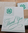 Rare Vintage 1950s   4-h Thank You Cards Envelopes Box Unused Ag Club Farm Green