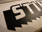 Vintage Look 1-1 4  3-1 2  Old School Stihl Sticker Black Custom Decal Chainsaw 