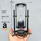 Vintage Brass Ship Wheel Sand Hourglass With Compass     5 Minute Antique Maritime