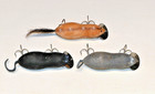 Vintage Lot Of Heddon Meadow Mouse Lures 9800 Blm Black  Bm Brown  Cm Chipmunk