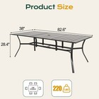 83  Square Metal Patio Table Outdoor Dining Table For 6 With 1 6  Umbrella Hole