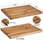 Acacia Wood Cutting Board 24 X 18    Butcher Block Reversible Chopping Board
