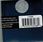 2011 Canada  20 Twenty Dollar Maple Leaf  Fine Silver 999 Coin