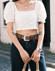 Western Belt Buckle For Men   Women - Silver Cowboy Buckle  Engraved Floral Desi