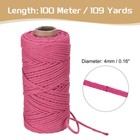 Macrame Cord 4mm X 109 Yard  Cotton Rope Twisted  for Plant Hangers -rose Red