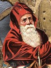 Victorian Die Cut Scrap - Santa W  Christmas Gifts In Bag   Xmas Tree - L7