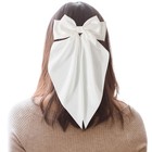 Women Big Bow Hair Clip Satin Ribbon Hairpin Two-layer Bow Long Ribbon Barrette