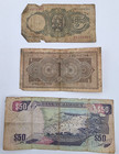 Lot Of 3 - 1943 Nederland Muntbiljet  1951 Espana Pesetas  50 Jamaican Dollars