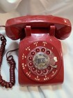 Red Rotary Dial Phone Bell Systems Western Electric 500dm Vtg 1982
