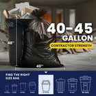 Plasticplace 40-45 Gallon Contractor Trash Bags - Case Of 50 Garbage Bags
