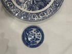 Vintage Flow Blue Willow Butter Pat Dish 3 75    Plate