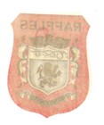 Authentic Vintage Luggage Label   Raffles Hotel   Singapore   Orange Background