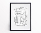Conceptual Abstract Art Print Minimalist One Line Drawing Poster Framed Options