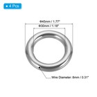4 Pcs 1 2  Metal Rings Marine Grade 316 Stainless Steel Seamless O-ring 8x30mm