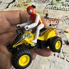 Vintage Mc Toys Suzuki 250 Quad Racer Pullback Diecast 4 Wheeler With Rider 