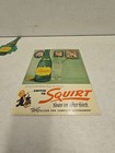 Vintage Nos 1956 Squirt Tangalized Advertising Easelback Sign   Die Cut Bottle