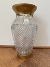 Vintage Antique Crystal And Brass Vase  Excellent Condition  In Closet 45 Years 