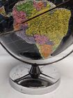 Vintage Replogle 12 Inch Starlight Black World Globe With Chrome Base
