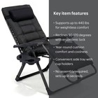 Zero Gravity Reclining Lounge Chair Folding Padded Outdoor Patio Cup Holder