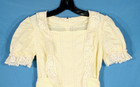 Vtg Yellow Seersucker Lace Ruffle Wedding Party Cottagecore Prairie Dress Xs 32 