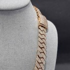 Moissanite Cuban Link Chain 24-inch-20mm Rose Gold Plated