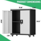 Tool Cabinet With Wheels  Metal Garage Storage Cabinet For Home Office  Garage