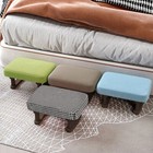 Wood Cushion Sitting Stool Sofa Low Foot Step Stool Changing Shoe Rest Seat Usa