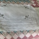 Vtg  36     Table Runner 8 Placemats 8  Napkins Grey On White