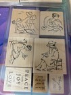 Huge Lot Of 28 New   Used Sets Of Stampin  Up  Rubber Stamps 2001-2002 Lot E