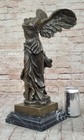 Winged Nike Samothrace Bronze Sculpture Marble Base Hot Cast Figurine Art Statue