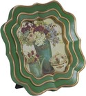 Vintage Picture Frame 4x4  Antique Green   Gold  Wall tabletop - Elegant Decor