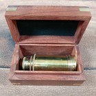 Levenhuk Telescope Brass Compact Wooden Storage Box Nautical Decor Vintage