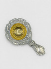 Vintage Soviet Russian 875 Silver Gilt Tea Strainer  Floral Repouss   Design