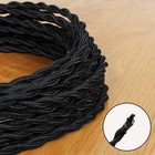25ft Fabric Cloth Covered Lamp Twisted Wire prunlla Vintage 18 2 25ft  Black 