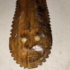 Papua New Guinea Latmul Oceanic Tribal Wood Carving With Seashell Eyes