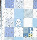 Baby Quilt Handmade Boys Blue Flannel Patchwork Blanket 35  X 38  New