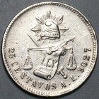 1884-a L Mexico 25 Centavos Au Rare Alamos Mint Silver Coin  25071502r 