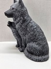 Vintage Large 12    Ceramic Wolf Mother   Cub pup Figurine  Statue  Hand-painted