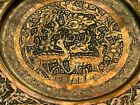 Islamic Middle East Chased Brass Repousse Tray Plate 6 5  Diameter Vintage