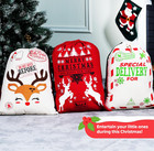 3 Packs Santa Sack  Large Christmas Canvas Gift Bag With Drawstring 26  X 19  Fo