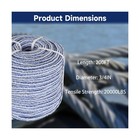 Arborist Tree Rope  3 4inch By 200ft  24 Strand Bull Rope Up To 20000lbs Tens   